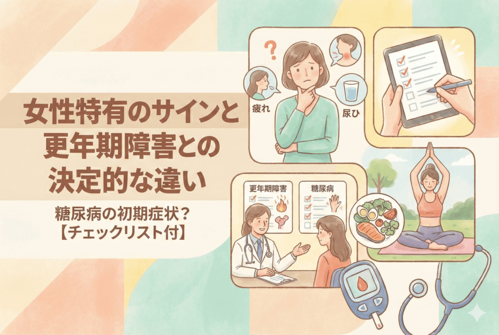 糖尿病の初期症状？女性特有のサインと更年期障害との決定的な違い【チェックリスト付】