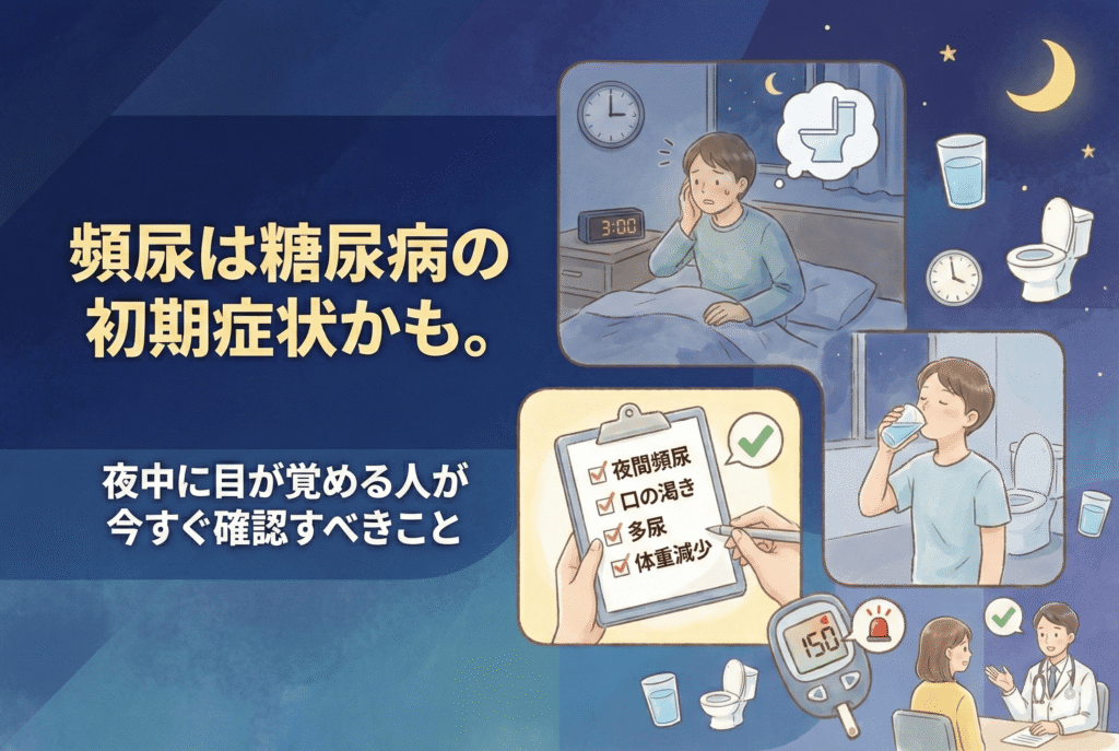 頻尿は糖尿病の初期症状かも。夜中に目が覚める人が今すぐ確認すべきこと