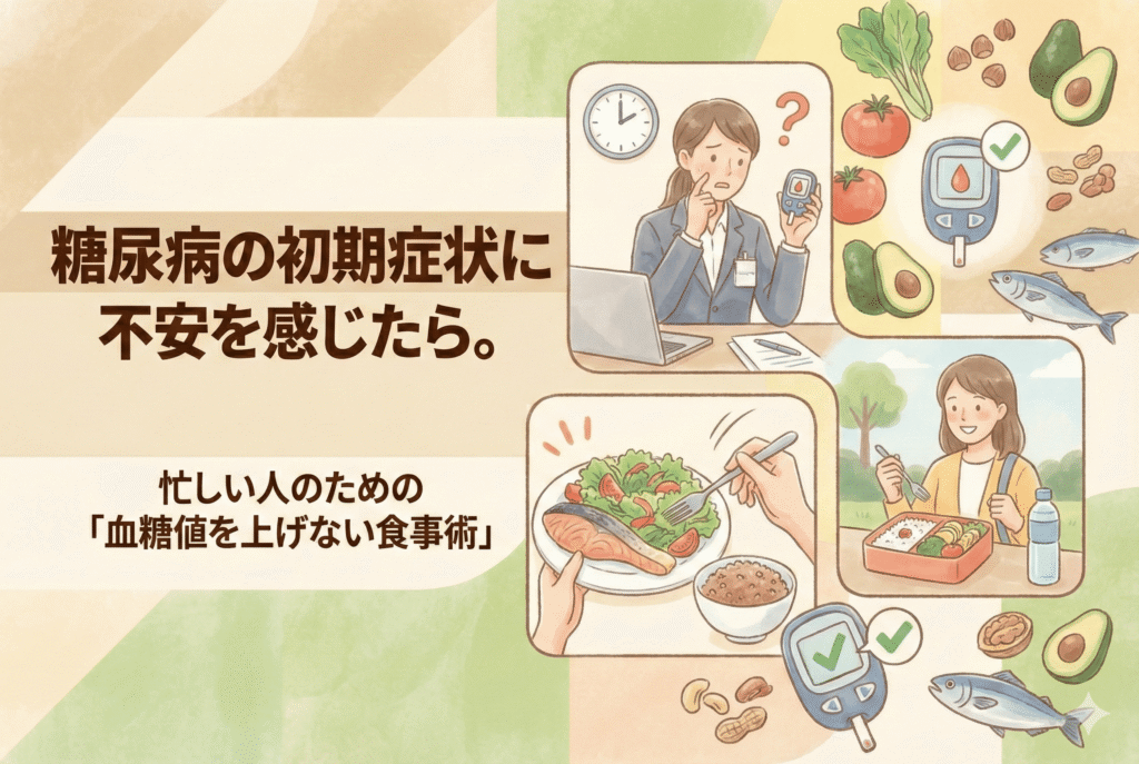 糖尿病の初期症状に不安を感じたら。忙しい人のための「血糖値を上げない食事術」
